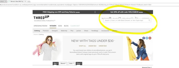 Visual Bug on ThredUp Website 