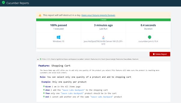A Sample Online Cucumber Report Sample Online Cucumber Report