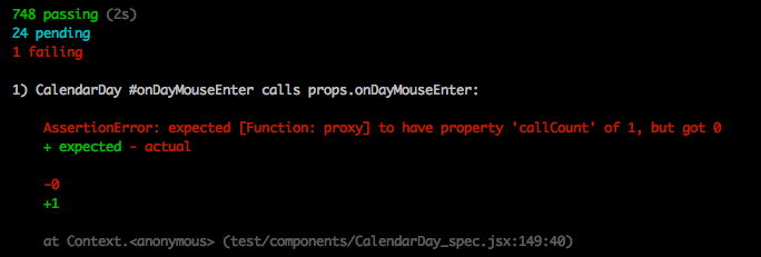 Tests failing due to a change in the code