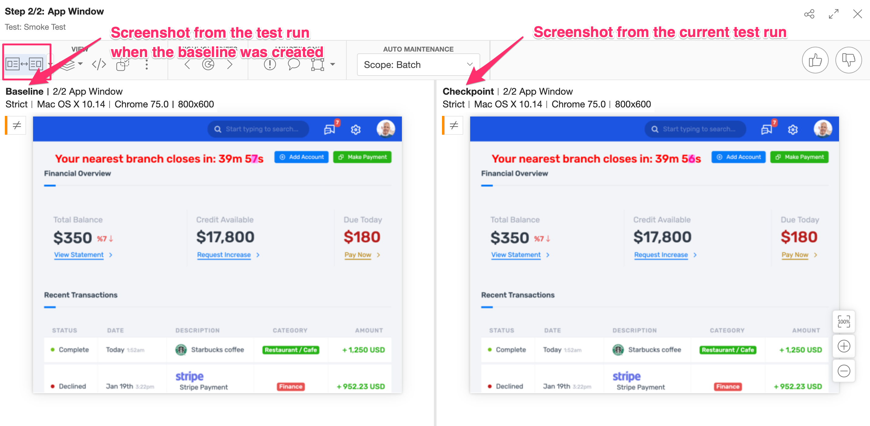 Baseline vs Checkpoint